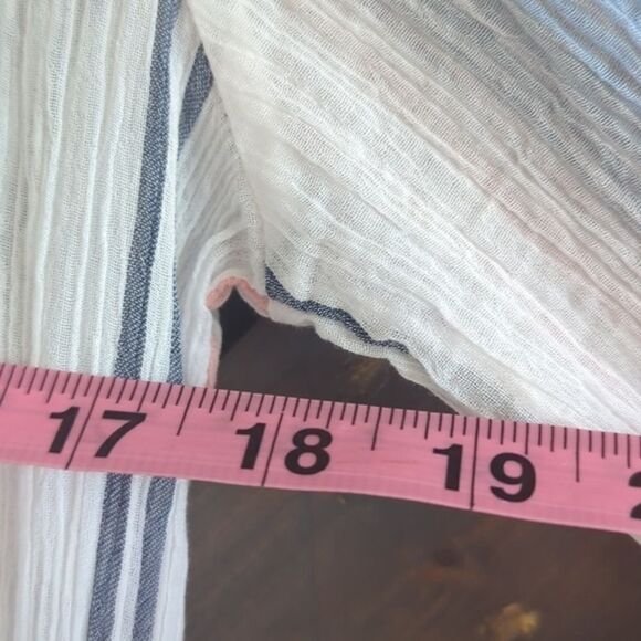 BKE Shirt Top Blouse Women's Medium Button Down‎ Long Sleeve Cotton Striped New - Picture 5 of 7